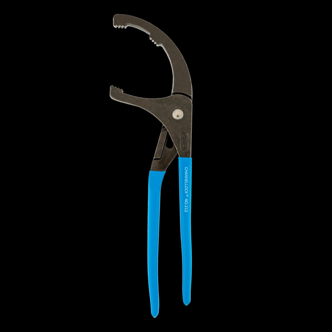 CHANNELLOCK 305mm Oil Filter/PVC Pliers designed for easy removal of oil filters and PVC fittings, crafted from high carbon steel.