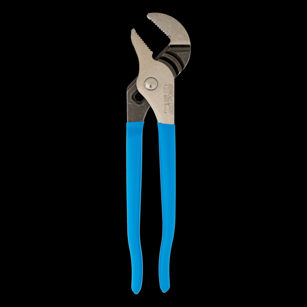 CHANNELLOCK 240mm Straight Jaw Tongue & Groove Plier with durable design, rust-resistant coating, and ergonomic blue grip.
