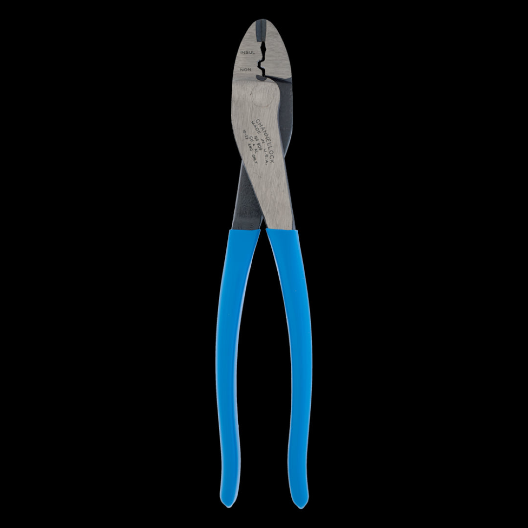CHANNELLOCK 240mm Crimping Plier for secure crimping of insulated and non-insulated terminals, made from durable forged steel.