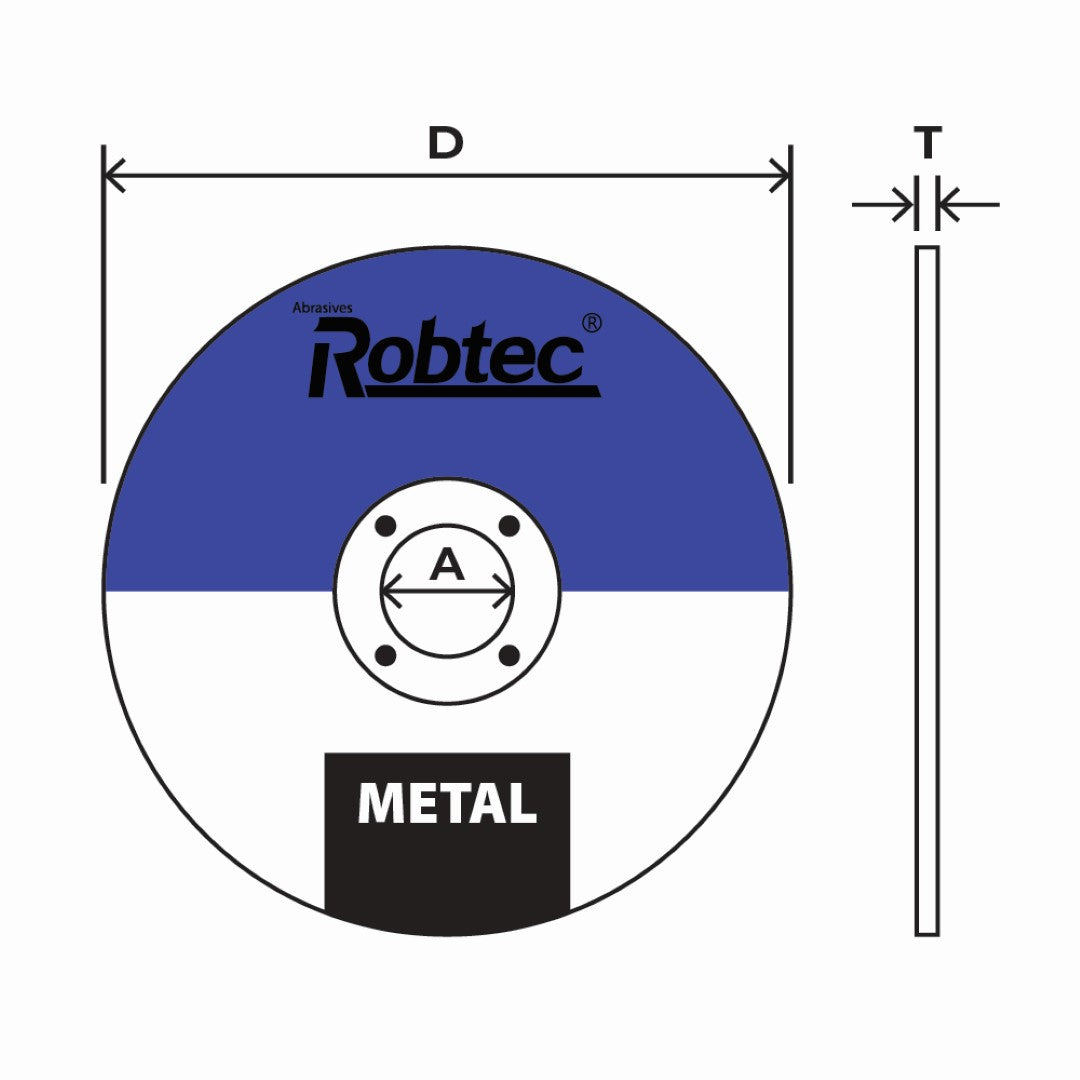 ROBTEC Cutting Wheel for Metal (100mm x 1.2mm x 16mm)