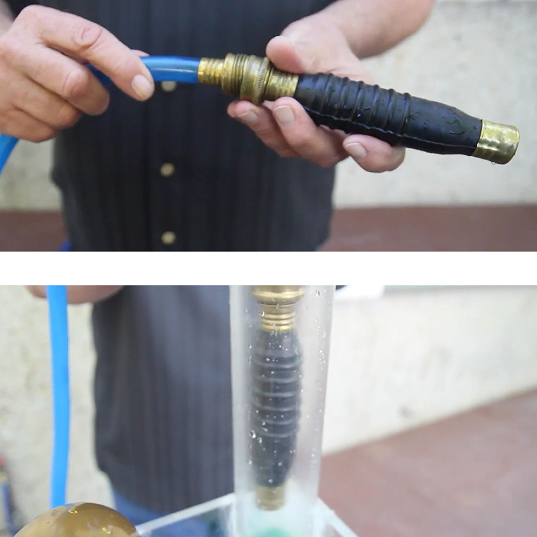 DRAIN KING Drain Cleaning Bladder expands 75mm-100mm, uses water jets for powerful unclogging of various drains.