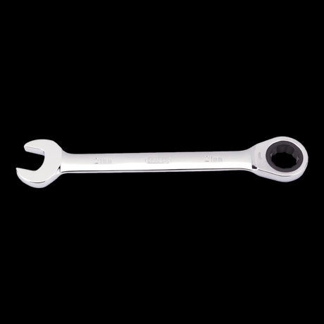 DRAPER 21mm Ratcheting Combination Spanner: durable chrome vanadium steel, ergonomic design, ideal for tight spaces and efficient fastening.