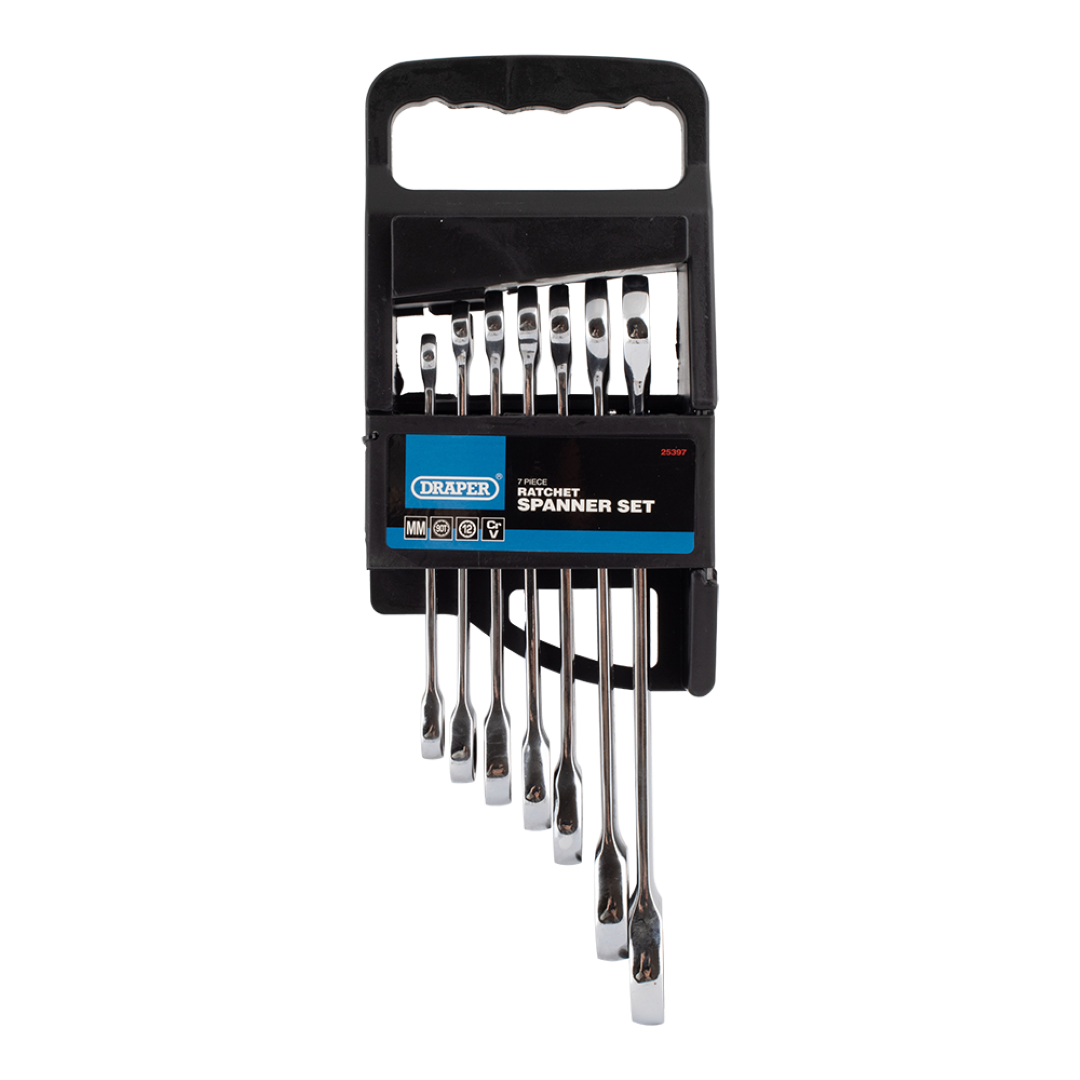 DRAPER 7pc HI-TORQ® Metric Ratcheting Combination Spanner Set