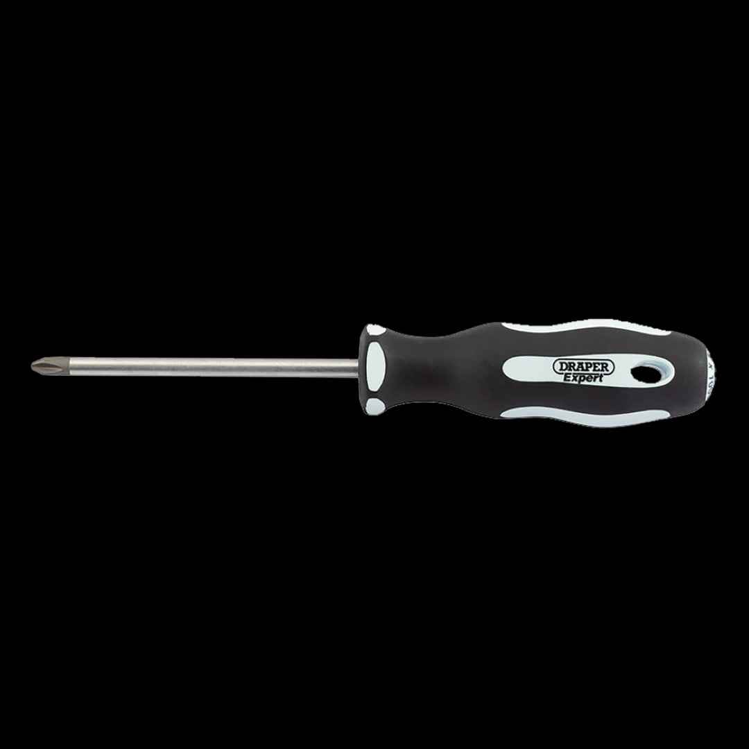 DRAPER Ergo Screwdriver 100mm PH2 with ergonomic grip, durable blade, and corrosion-resistant finish for precision tasks.