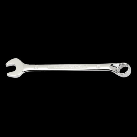 DRAPER 18mm Hi-Torq Ring & Open End Spanner in polished chrome, designed for secure grip and durability in automotive repairs.