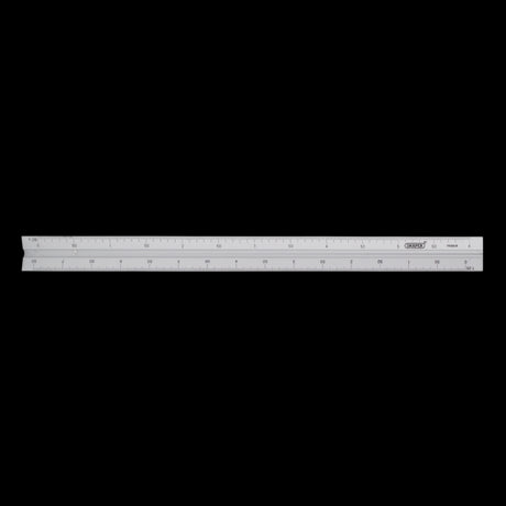 DRAPER 300mm Triangle Scale Rule for precise measurements in drafting, featuring multiple scale graduations for versatile use.