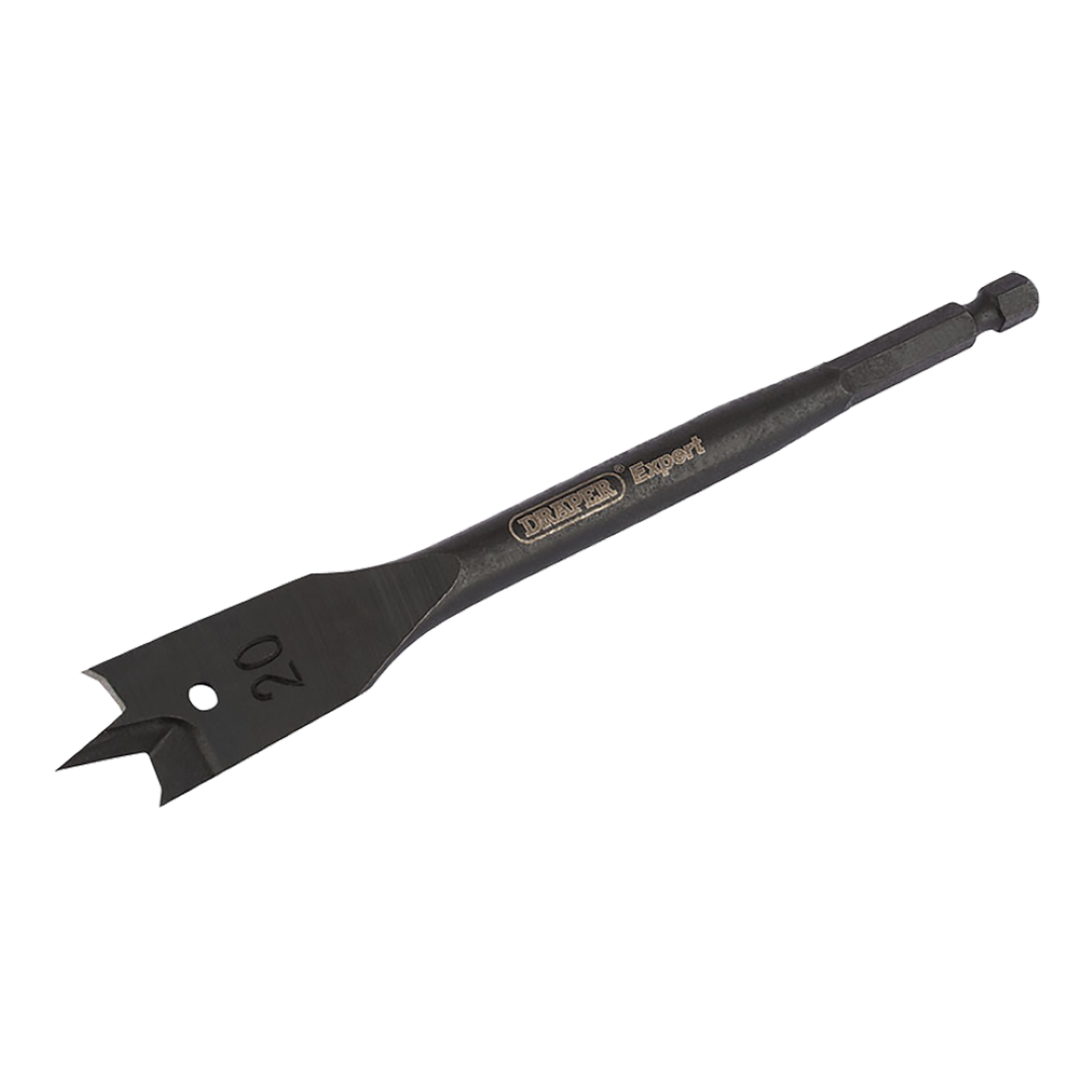 DRAPER Flat Wood Bit 152x20mm, precision ground for accurate, clean holes in various wood types. Ideal for cabinetry and furniture making.
