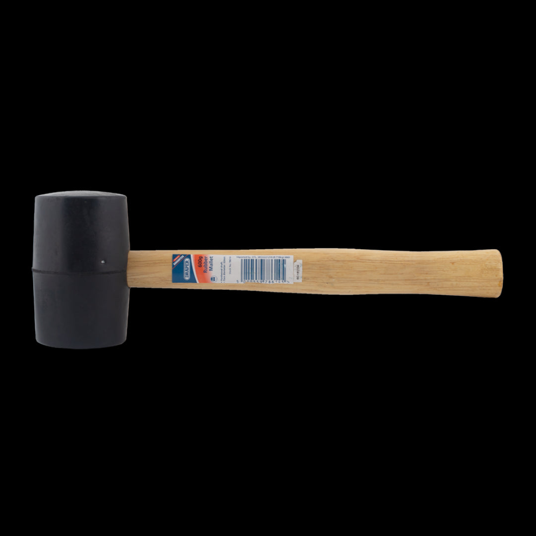 Draper 24oz Rubber Mallet with hardwood shaft, ideal for precision striking and surface protection in various projects.