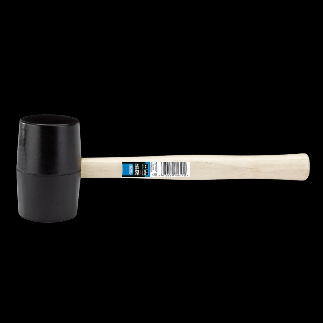 DRAPER 32oz Rubber Mallet with durable hardwood shaft and robust rubber head for precision striking and heavy-duty tasks.