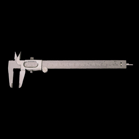 Draper 150mm Roller Vernier Caliper for precise measurements in engineering, woodworking, and metalworking with thumb wheel adjustment.