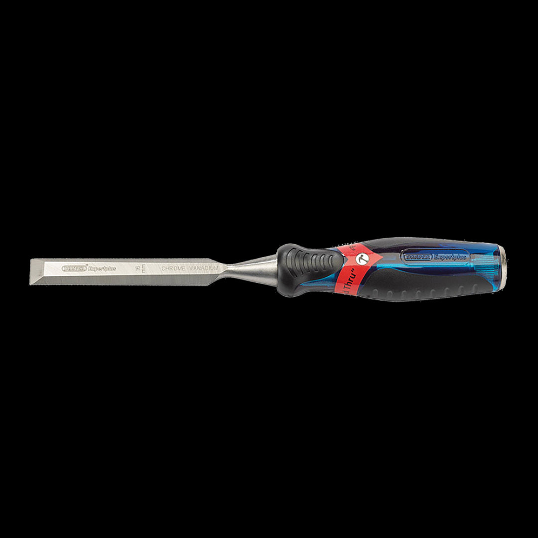 DRAPER 16mm Poundthru Wood Chisel with ergonomic grip and durable chrome vanadium steel blade for precision woodworking.