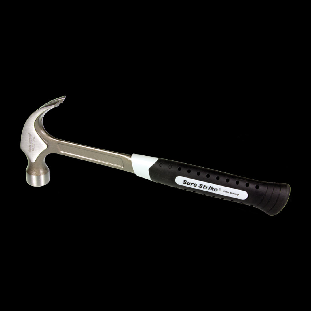 ESTWING 20oz Surestrike Steel Hammer with durable all-steel construction and cushion grip for comfort and control.