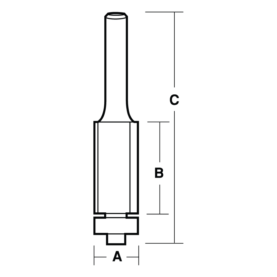 ECONOCUT Flush Trimming Bit with Ball Bearing Guide - 2 Flute - Carbide Tipped (9.5mm x 12.7mm)
