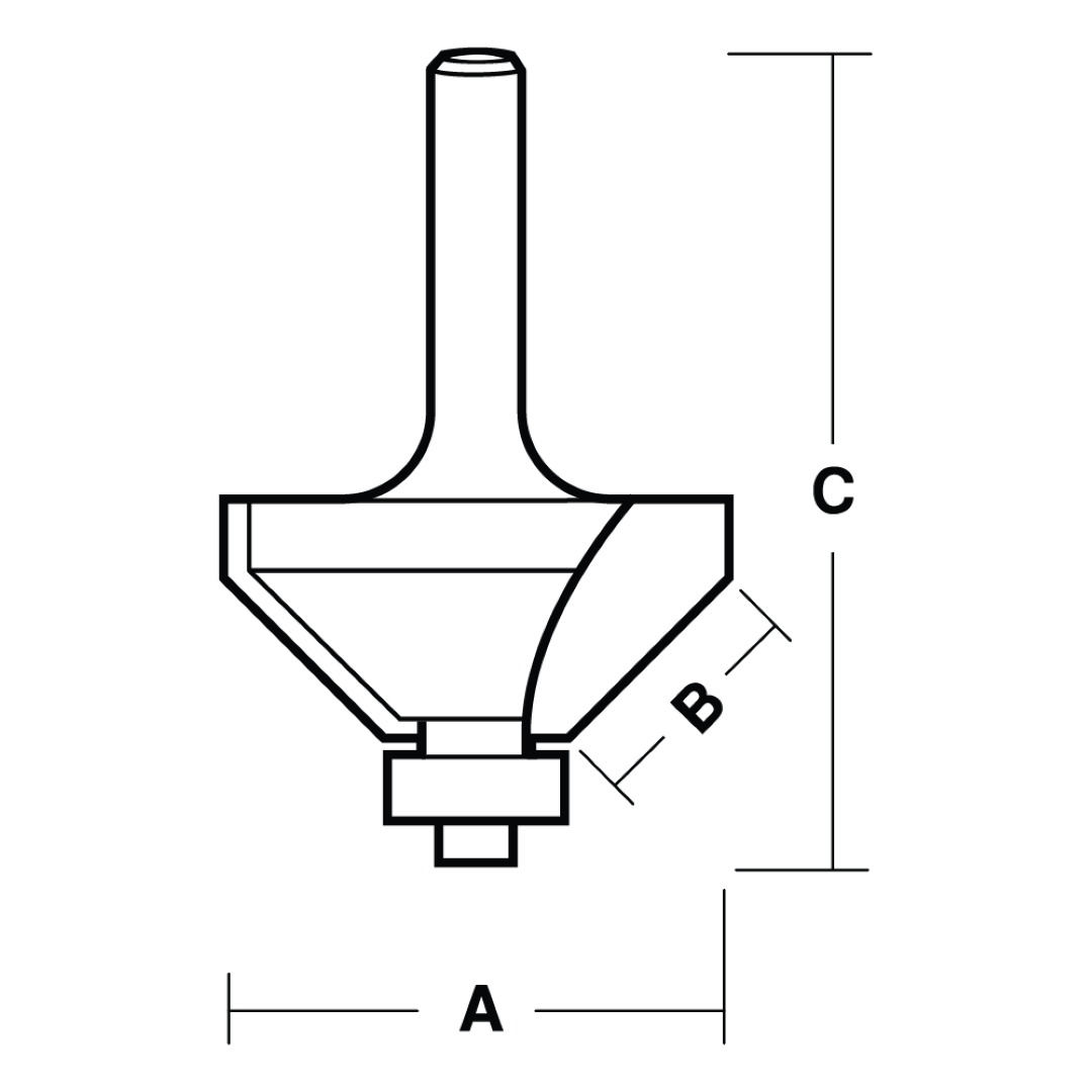ECONOCUT Chamfering Bit with Ball Bearing Guide - 2 Flute - Carbide Tipped (32mm x 45°)
