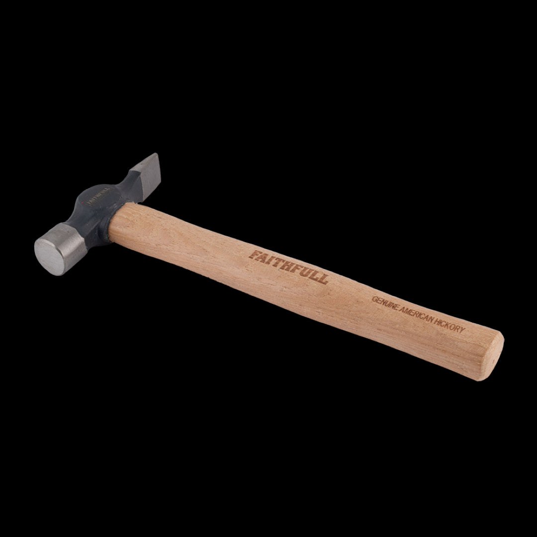 FAITHFULL 16oz Hickory Joiners Hammer with a balanced design for precision woodworking and ergonomic hickory handle.