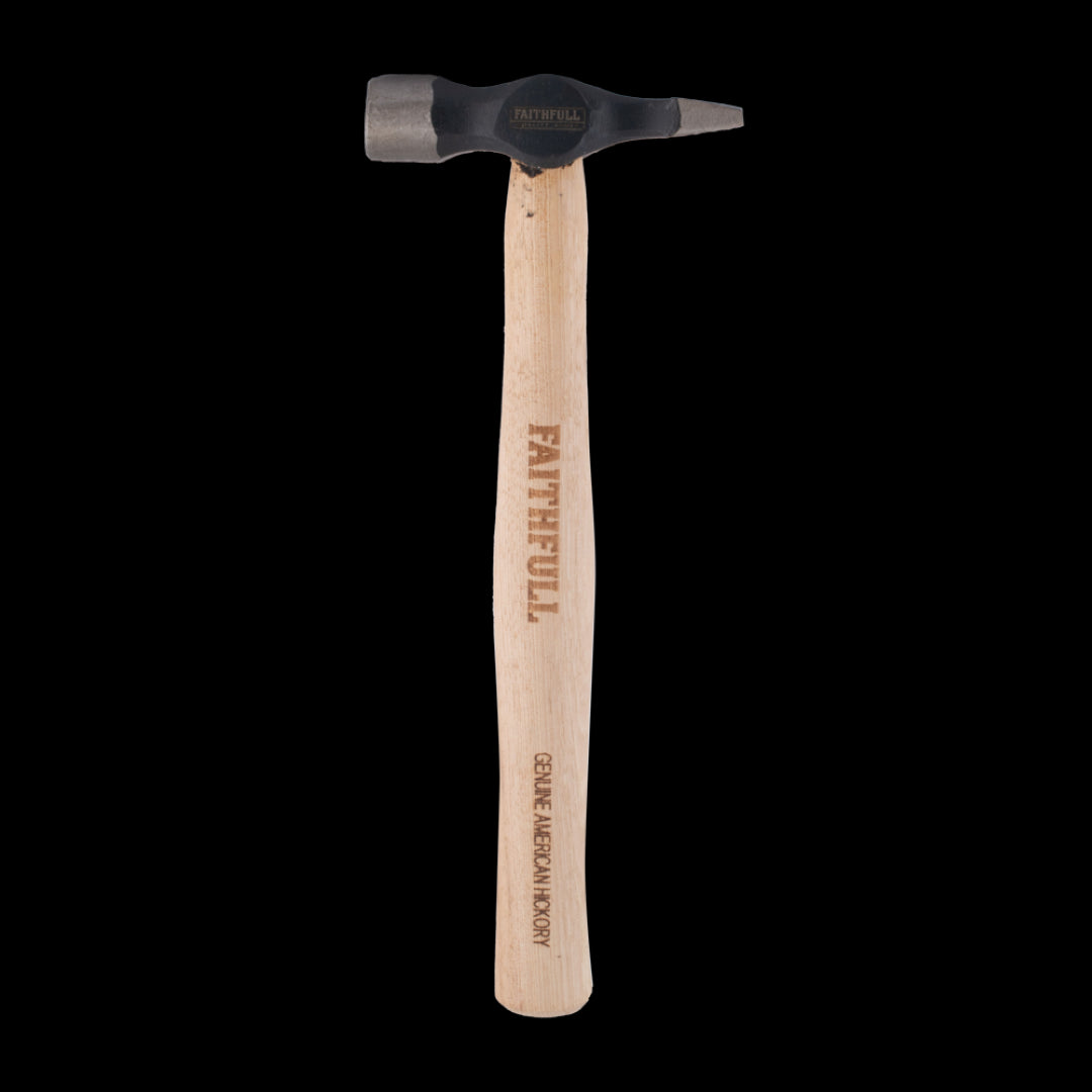 8oz Faithfull Hickory Joiners Hammer with precision-ground head, durable design, and comfortable handle for carpentry tasks.