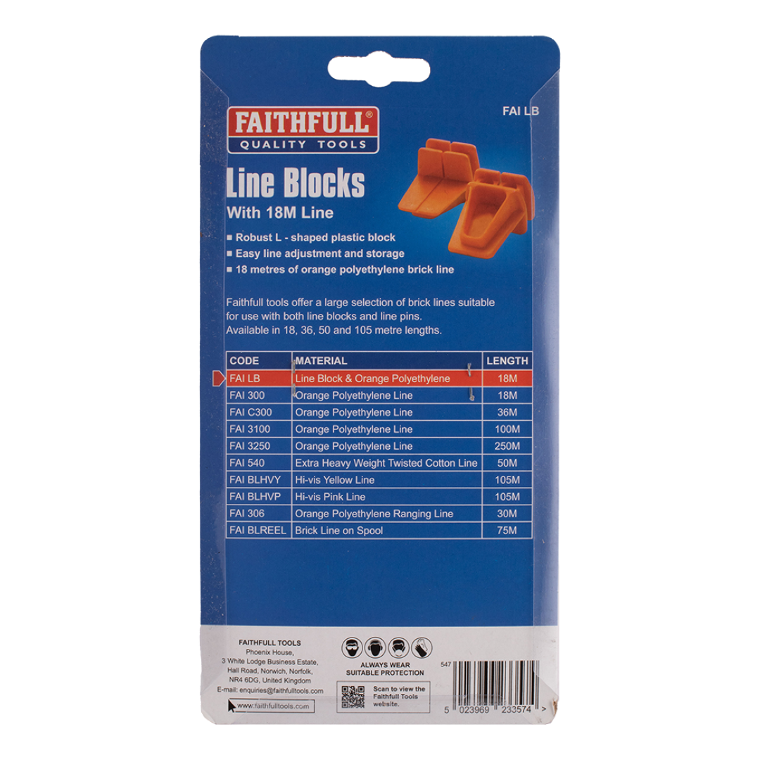 FAITHFULL 2pc Line Blocks with 18m String Line