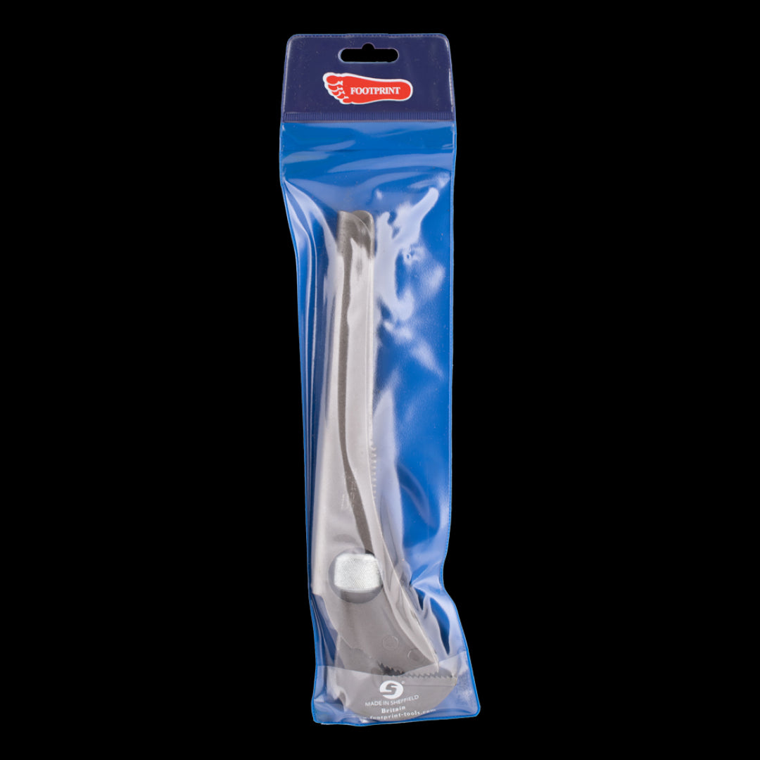 FOOTPRINT 300mm pipe wrench with thumbturn nut for one-handed adjustments, featuring durable grip and precision-hardened teeth.