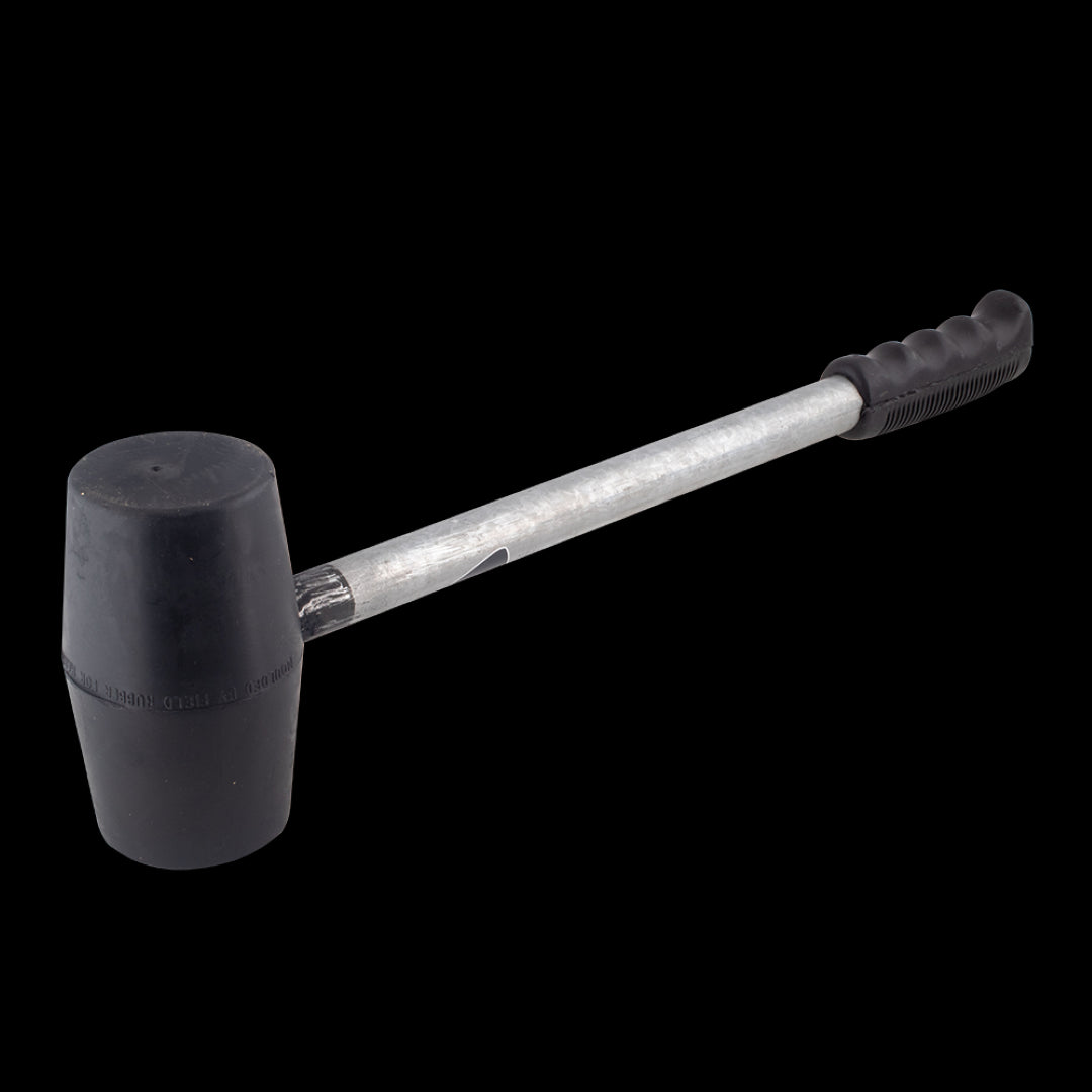 Field Rubber Mallet with a 38cm steel handle and ergonomic grip, ideal for DIY projects and professional use.