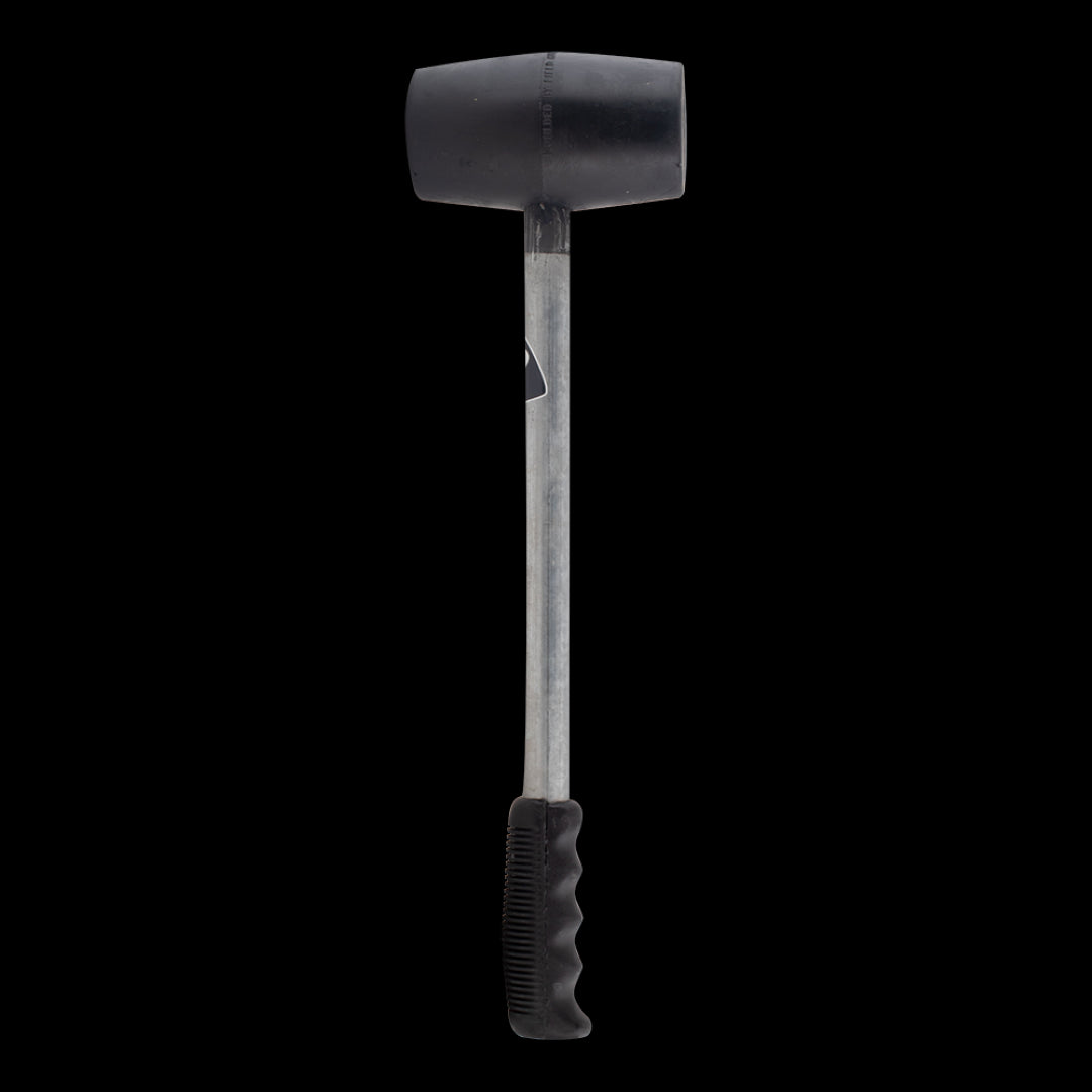 Field Rubber Mallet with a 38cm steel handle, ergonomic grip, and durable rubber head for effective, non-damaging strikes.