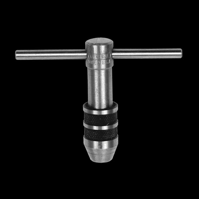 GENERAL Plain Tap Wrench for precision threading from 1.6mm to 6.3mm, featuring self-centering jaws and a comfortable T-handle.