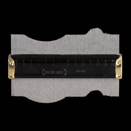 GENERAL 150mm Profile Gauge for precise surface duplication in woodworking, featuring 35 thin leaves per inch for accuracy.