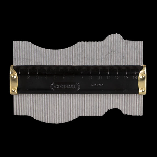 GENERAL 150mm Profile Gauge for precise surface duplication in woodworking, featuring 35 thin leaves per inch for accuracy.