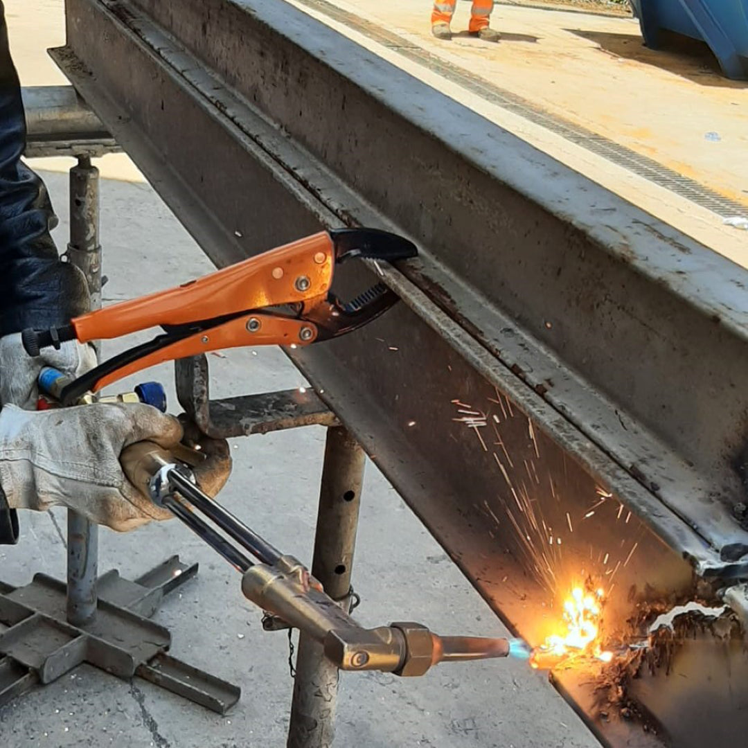 GRIP-ON 240mm Straight Jaw Locking Plier with robust design, ergonomic handle, and corrosion-resistant coating for heavy-duty use.