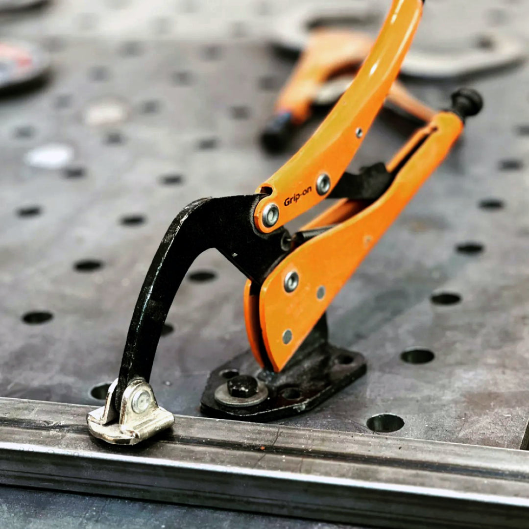GRIP-ON 280mm Table C-Clamp with 0-100mm jaw capacity, ergonomic design, and corrosion-resistant forged steel for versatile clamping.