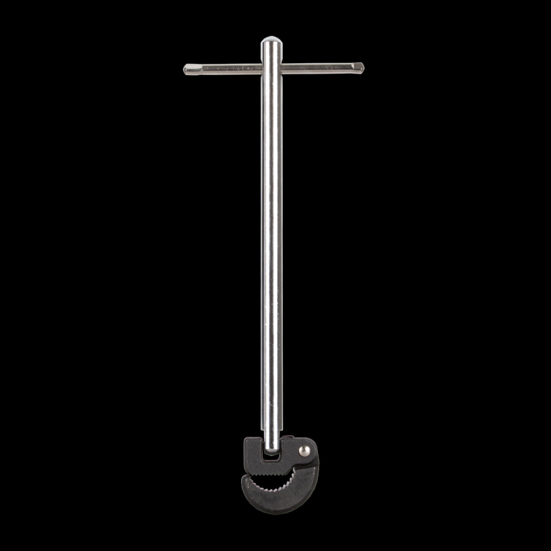 STANWAY 235mm adjustable basin wrench with strong jaws and swivel head for plumbing tasks in tight spaces.