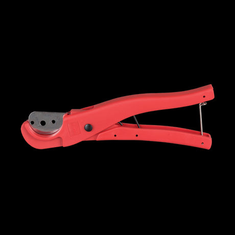 STANWAY Soft PVC Pipe Cutter in vibrant red, designed for precise cutting of hoses and soft PVC pipes from 12mm to 32mm.