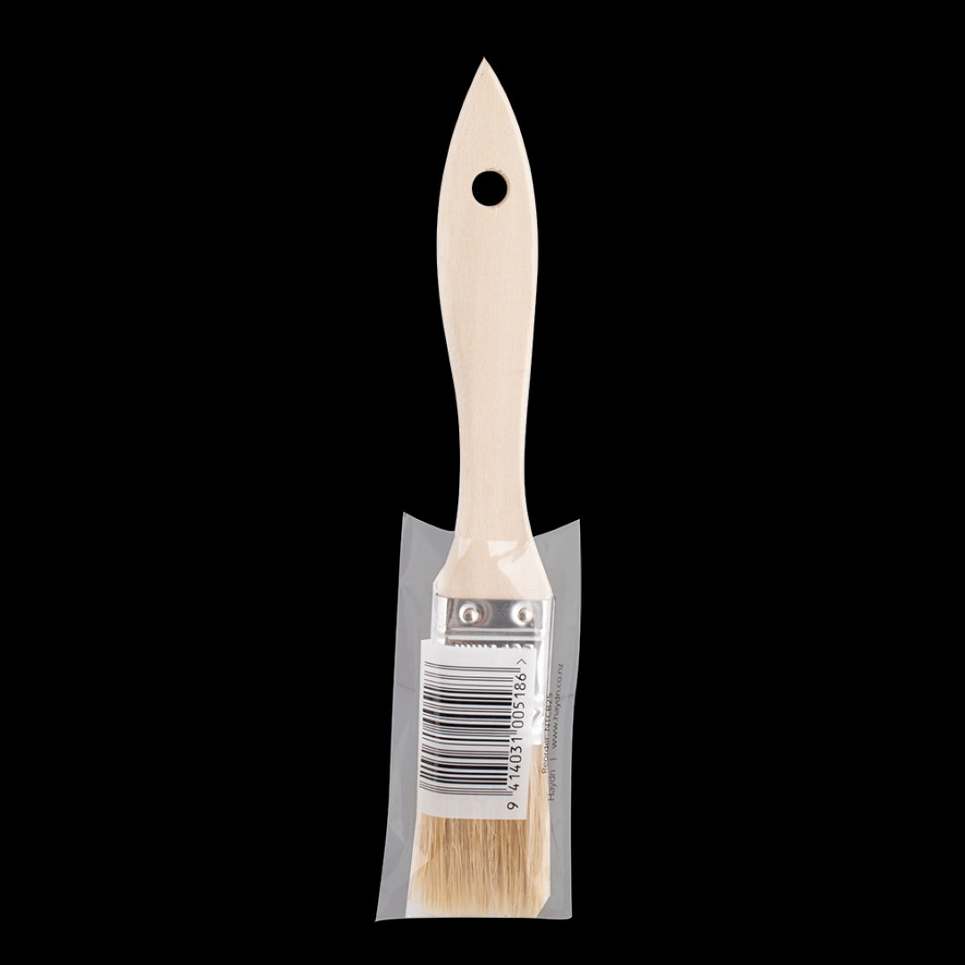 HAYDN 25mm chip brush with ergonomic wooden handle for precise adhesive applications in industrial and DIY projects.