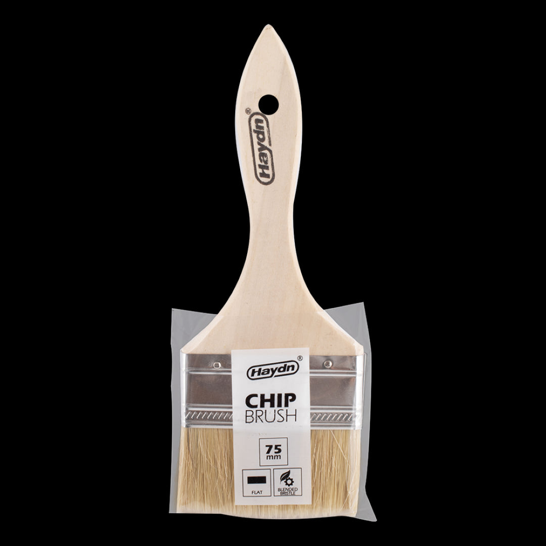 HAYDN 75mm Chip Brush with durable bristles, ergonomic handle for precise application of adhesives and finishes.