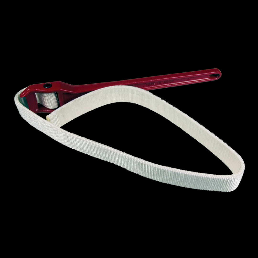 HIT 300mm Strap Wrench with nylon strap for secure grip, perfect for automotive repairs and plumbing tasks.