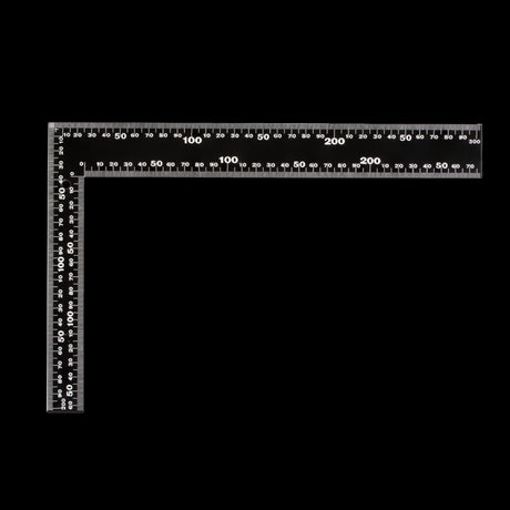 STANWAY Mini Rafter Square, 300mm x 200mm, with laser-etched markings for precise metric and imperial measurements.