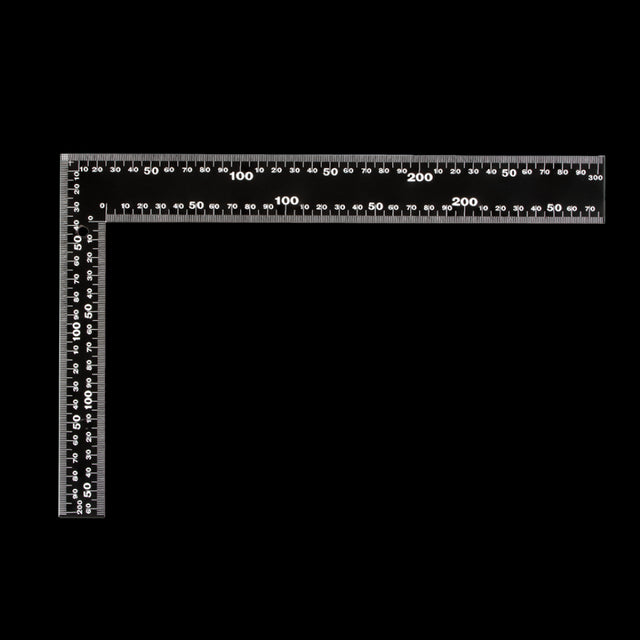 STANWAY Mini Rafter Square, 300mm x 200mm, with laser-etched markings for precise metric and imperial measurements.