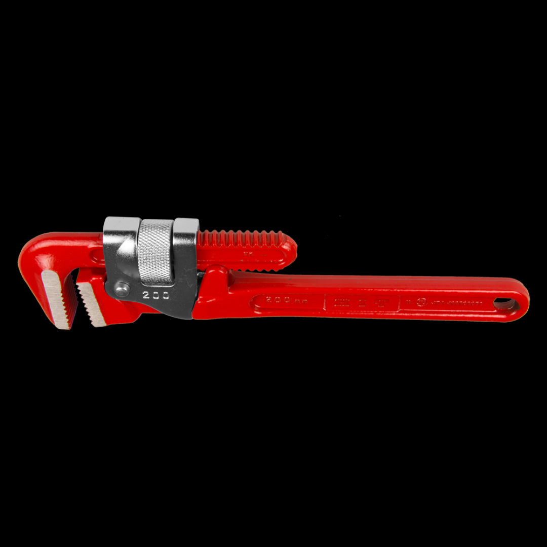 HIT 200mm drop forge steel pipe wrench, designed for plumbing and mechanical projects with strong grip and durable construction.