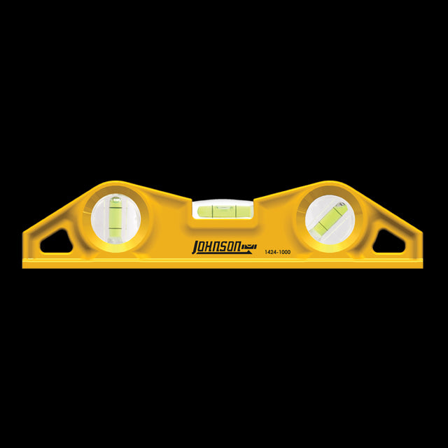 JOHNSON 250mm Cast Torpedo Level, durable and compact with magnetic base for precise leveling in tight spaces.