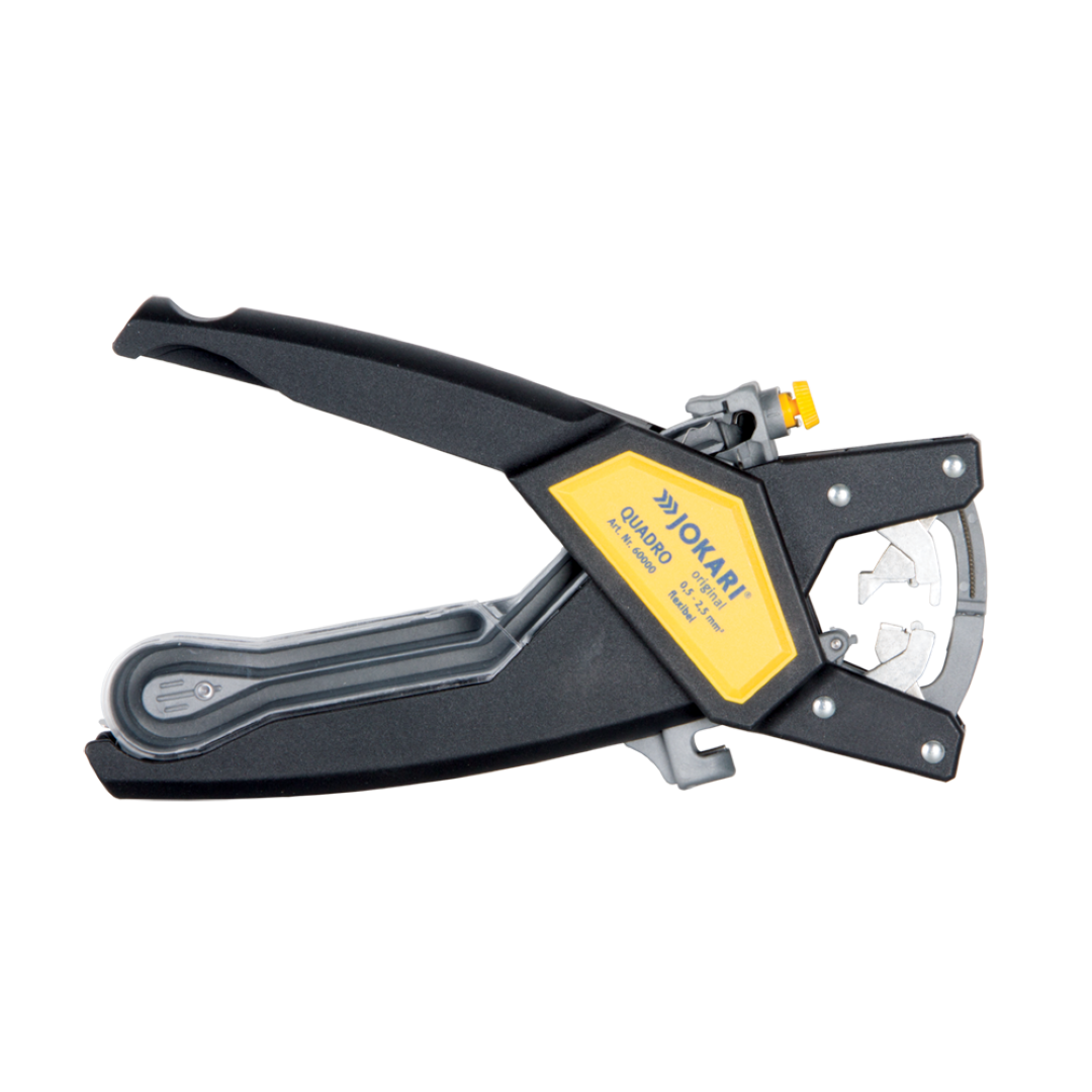 JOKARI Wire Stripper & Crimper: versatile tool for cutting, stripping, twisting, and crimping electrical wires efficiently.