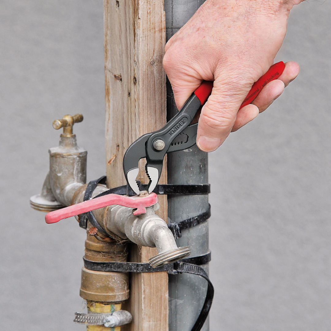 KNIPEX 150mm Cobra® Pliers with fine adjustment, self-locking grip, and durable chrome vanadium steel construction.