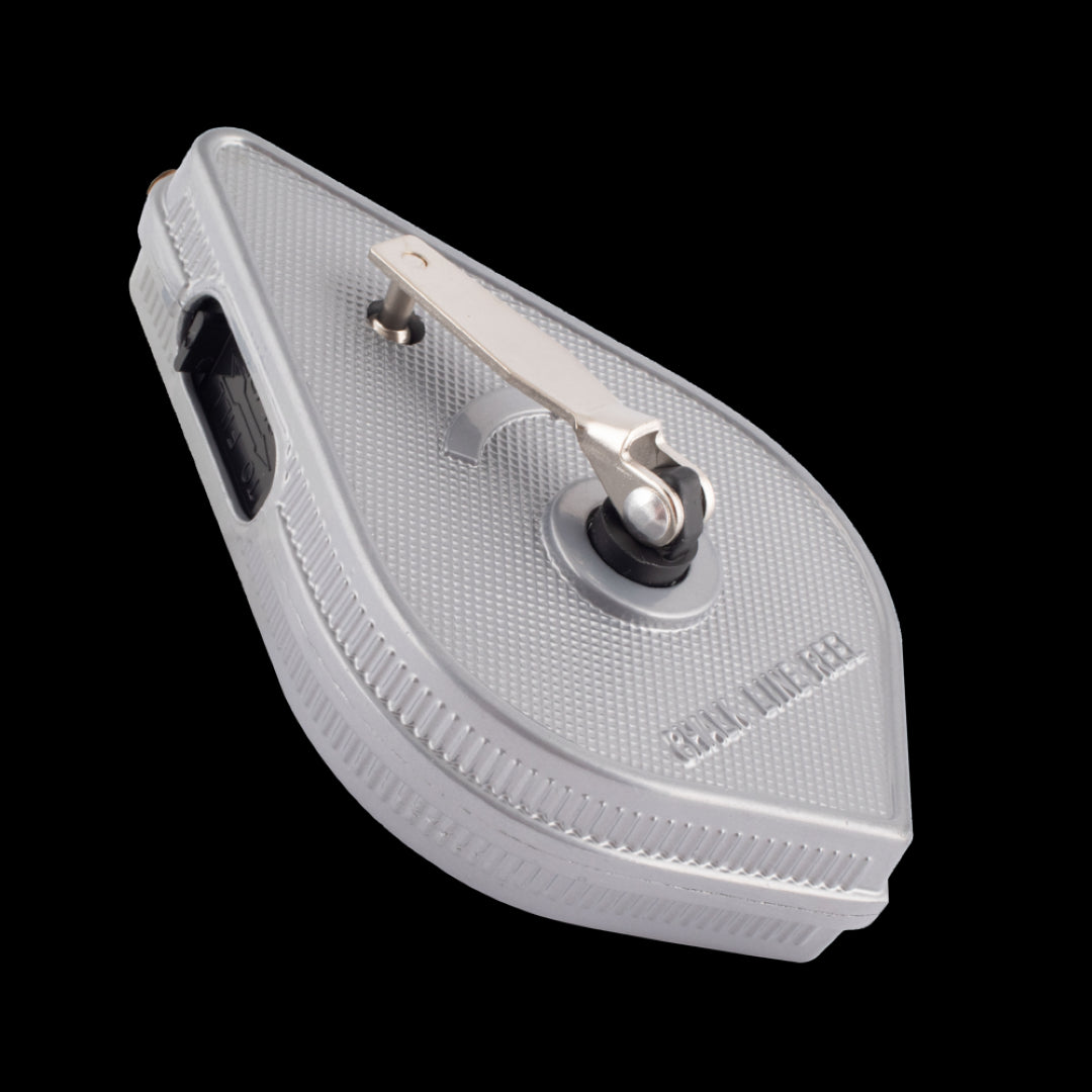 KESON 30m Chalk Line Reel with durable aluminum housing and twisted poly string for precise measurements in carpentry and construction.