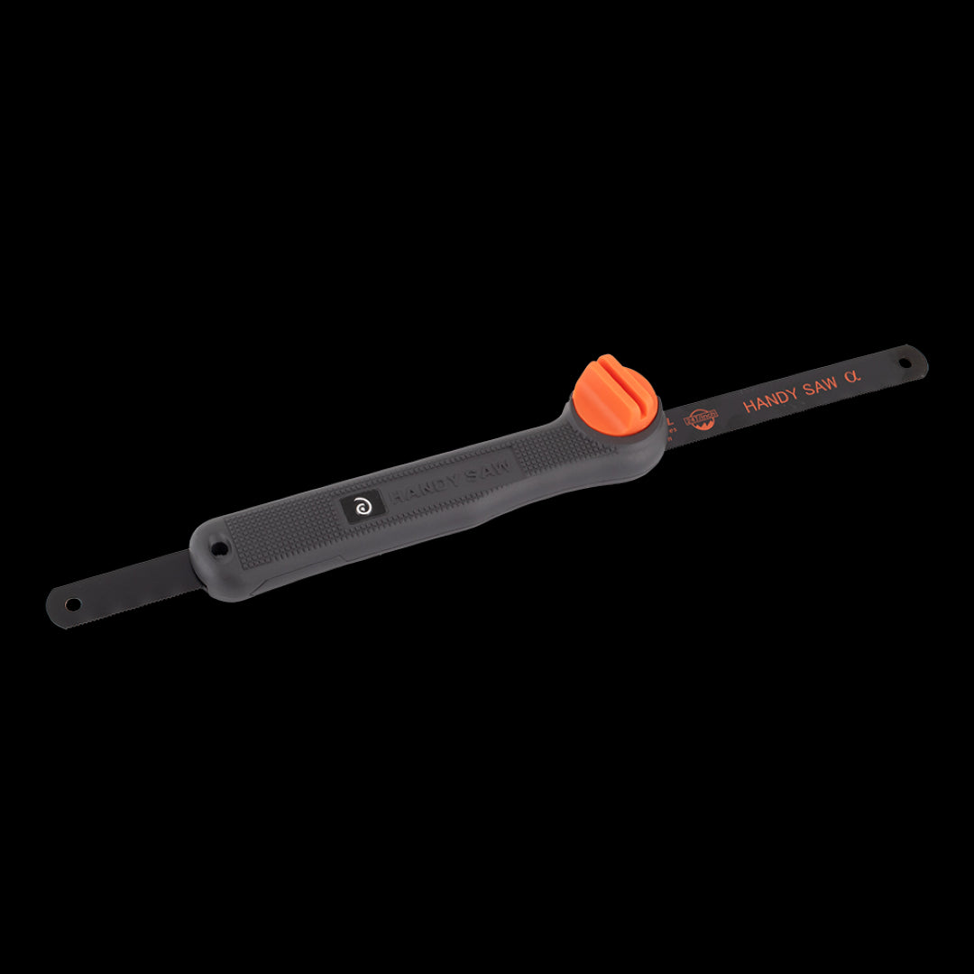 KANZAWA Handy Saw with bimetallic blade, lightweight aluminum handle, perfect for precision cutting in tight spaces.