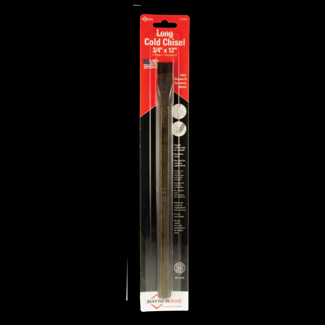 MAYHEW Cold Chisel (300mm x 19mm) for precise cutting in metalworking and masonry, featuring durable steel and rust prevention.
