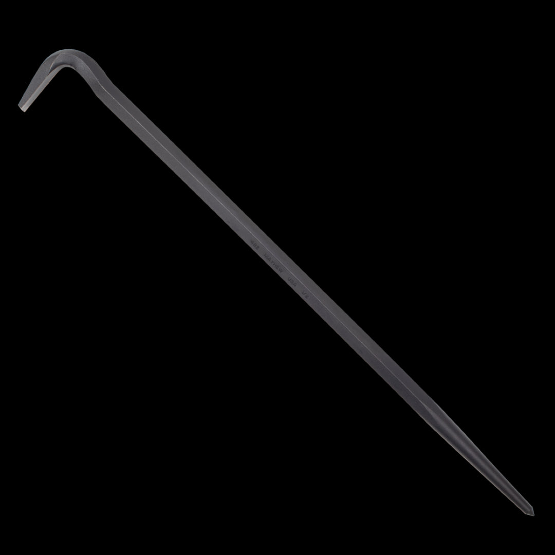 MAYHEW 400mm Rolling Head Pry Bar with tapered end and angled chisel design for precision leverage in woodworking and metalworking.