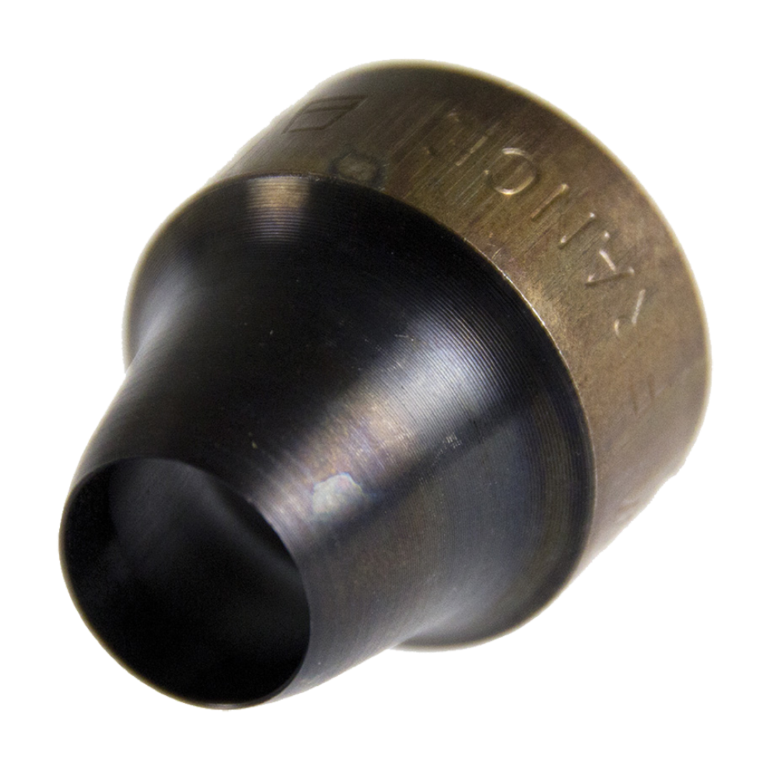 MAYHEW 3/4" Hollow Punch for precise cuts in cloth, vinyl, and leather; features dual cutting heads for efficiency.