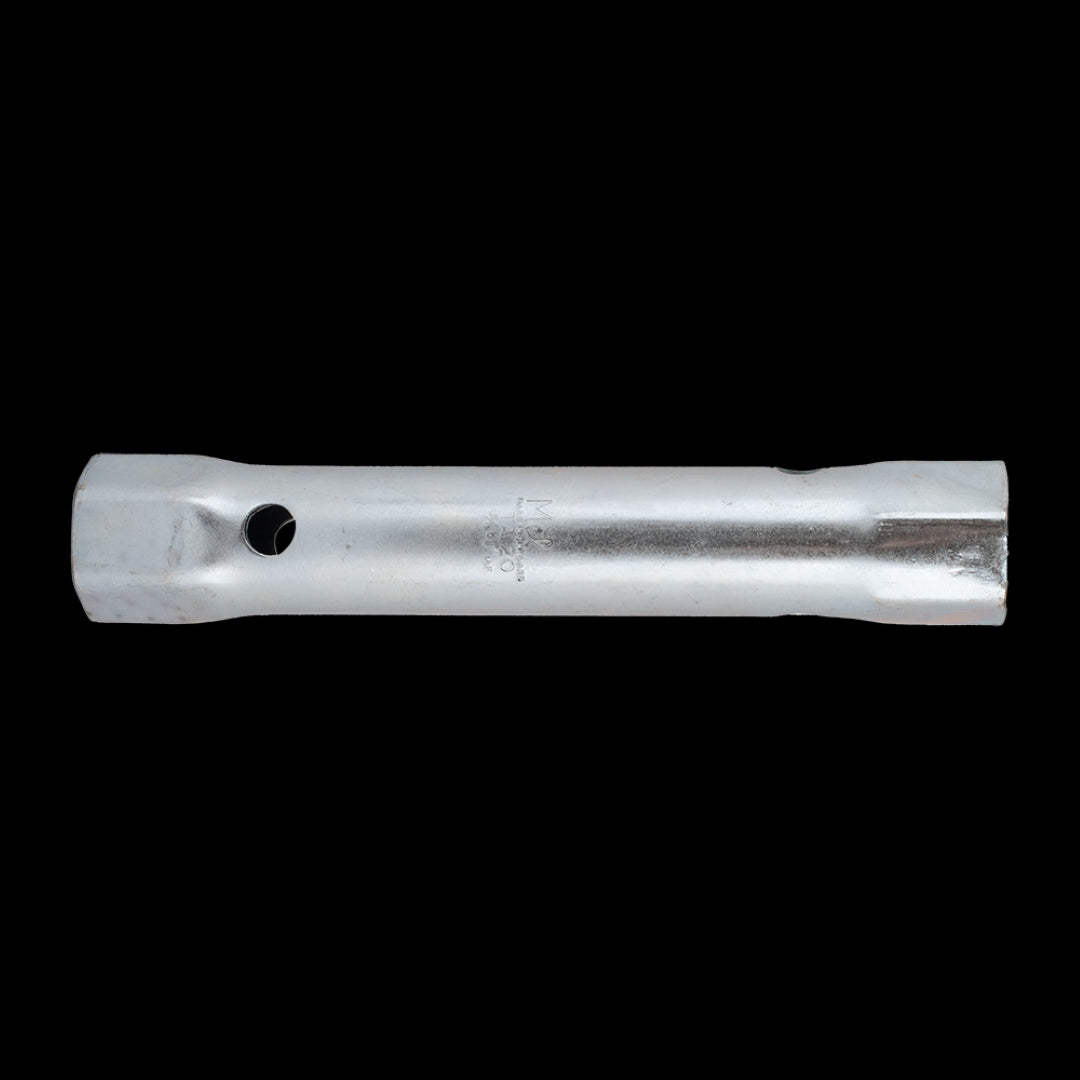 MELCO AF Double Ended Tube Spanner with hexagonal ends, 15/16" and 1" sizes, crafted from durable steel for plumbing and vehicle repairs.