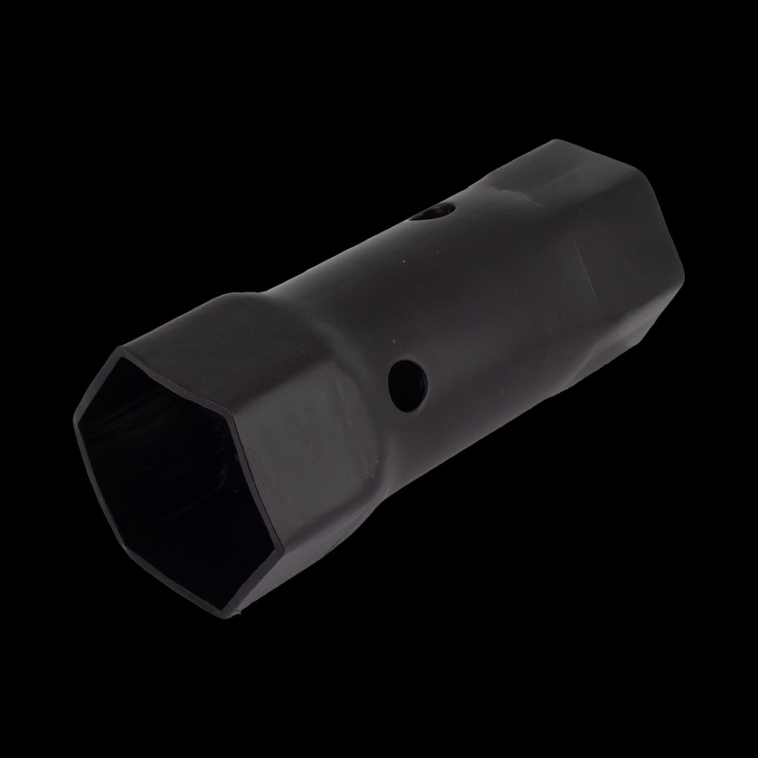 MELCO Whitworth Double Ended Tube Spanner with hexagonal ends, designed for durable access to tight spaces in automotive and plumbing tasks.
