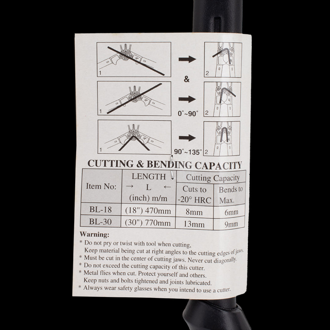 MANOR 450mm Unco-Bolt & Bend Cutter for efficient cutting and bending of steel bars, designed for durability and precision.