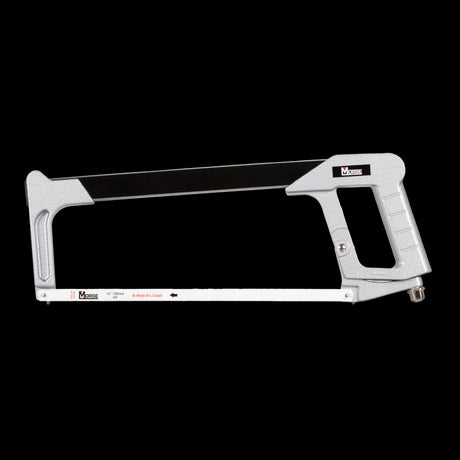 MORSE 300mm Pro Hacksaw Frame with bi-metal blade, built-in storage, and adjustable tension for precise cutting.
