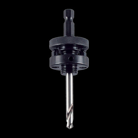 MORSE Holesaw Arbor 3/8" HEX with dual lock pins, designed for precision drilling and compatibility with various holesaws.